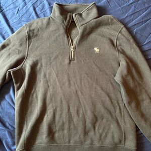 Abercrombie dark gray quarter zip sweater